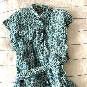 Amazing floral print light weight button front dress or cover up.